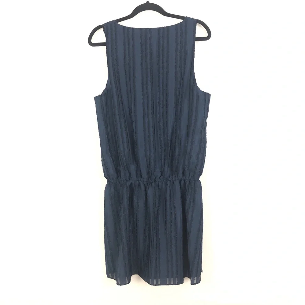Parker Size L Blue Wrap-front Blouson Dress New - Picture 3 of 4